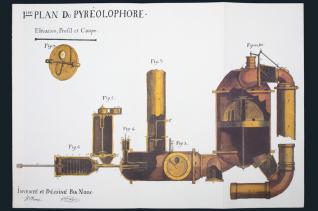 Fac-similé du brevet d'invention du Pyréolophore, brevet délivré à Joseph Nicéphore Niépce et Claude Niépce le 3 avril 1807