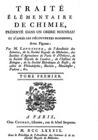 Traité élémentaire de chimie, Lavoisier, 1789